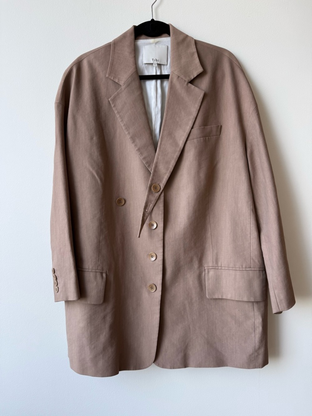 Tibi Linen Viscose Car Coat Blazer Jacket